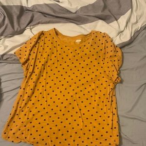 Old Navy | Mustard Yellow & Black Polka Dot T-Shirt